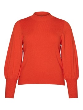 Vero Moda Curve Sweter 10291293 Pomarańczowy Regular Fit