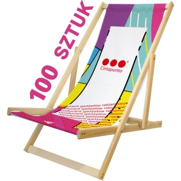 LEŻAK DREWNIANY REKLAMOWY Z DOWOLNYM NADRUKIEM DLA FIRM LOGO TEKST GRAFIKA