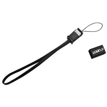USB-кабель с логотипом (2.0), USB A M - microUSB (M), 0,3 м, черный, блистер