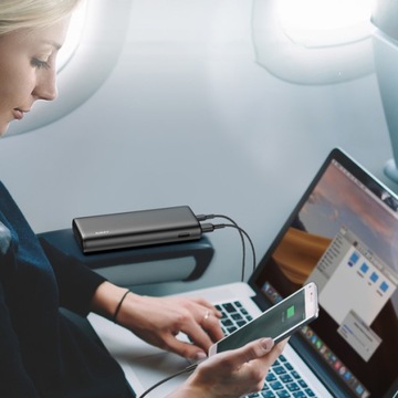 AUKEY PB-Y37 Mini Power Bank 20000mAh 65W QC PD 3.0 3xUSB LED +kabel