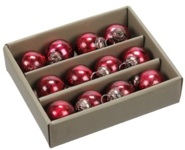 BOMBKI CHOINKOWE SZKLANE 2 CM OP/12SZT