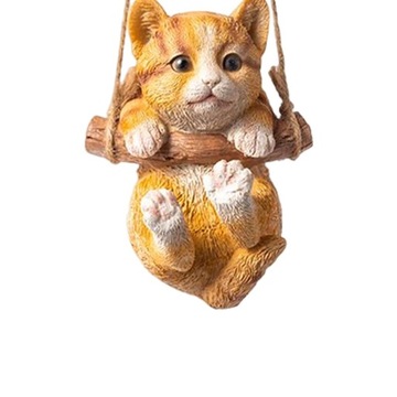Подвесные качели, статуя кошки, садовая фигурка, висящая