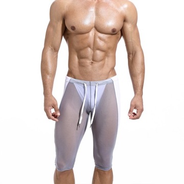 Męskie spodnie sportowe o wysokiej, elastycznej siatce i treningu fitness
