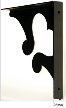 Кронштейн угловой, декоративный металлический кронштейн 200х200мм черный