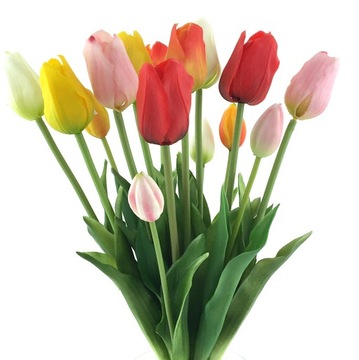 TULIPANY SILIKONOWE x15 W DOTYKU jak ŻYWE PREMIUM