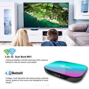 ТВ-бокс HK1 BOX S905X3, сетевой плеер Android 9.0 HD, 4+64 ГБ, синий
