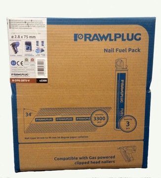 Ногти 2,8х75 гладкие. на бумаге Р-ДПК 3300 шт + 3 газа