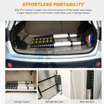 АЛЮМИНИЕВАЯ ЛЕСТНИЦА ТЕЛЕСКОПИЧЕСКАЯ, РЕГУЛИРУЕМАЯ ВЫСОТА 5,1 М, 1X13, ПРОТИВОСКОЛЬЖЕНИЕ