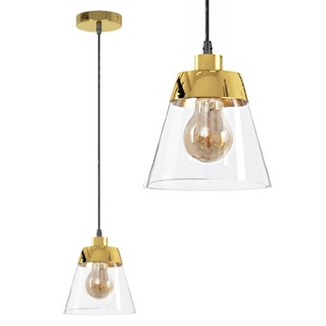 LAMPA SUFITOWA WISZĄCA SZKLANA ŻYRANDOL GOLD APP895