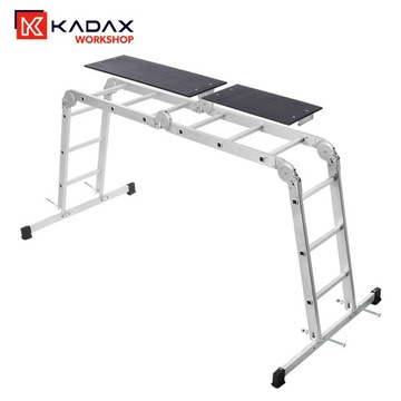 АЛЮМИНИЕВАЯ СОЕДИНЕННАЯ ЛЕСТНИЦА 4x3, РАСШИРЯЕМАЯ НАКЛОННАЯ ПЛАТФОРМА 150 кг