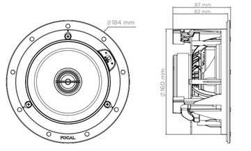 Потолочный громкоговоритель Focal 100 ICW 5 с монтажной коробкой