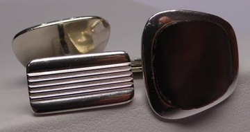 Srebrne spinki z masą perłową