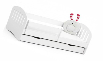 ŁÓŻKO DZIECIĘCE Z SZUFLADĄ 180X80 CM = BIAŁY MAT