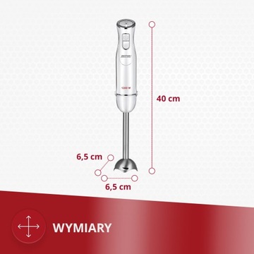 Набор ручного блендера, портативный, мощный, 1200Вт, белый, MPM MBL-36