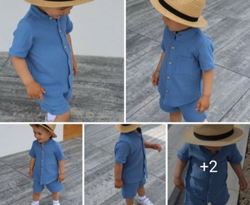 Komplet Muslin Niebieski ROYAL KIDS roz.128-134