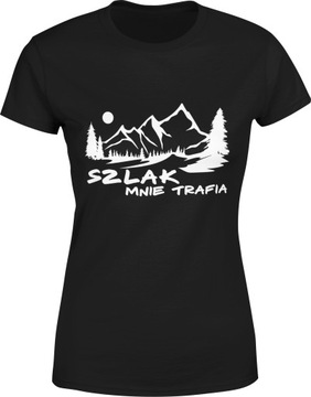 TATRY GÓRY SZLAK MNIE TRAFIA KOSZULKA DAMSKA XL BLUZKA TSHIRT DAMSKI NADRUK