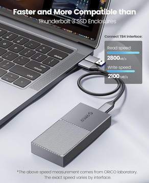 Корпус NVMe 40 Гбит/с для Thunderbolt 3/4 USB 3.2/3.1/3.0/2.0, USB-C USB4 M.2