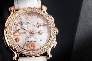 CHOPARD HAPPY SPORT CHRONO DIAMONDS 18K GOLD 42MM/BOX