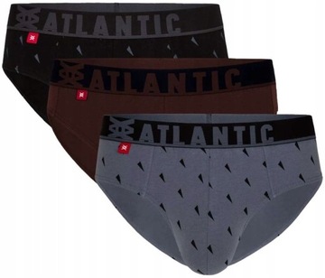 SLIPY MĘSKIE ATLANTIC 3MP-101 w1 wysoko wycięte dopasowane 3PAK M