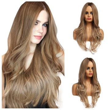 PERUKA włosy JAK NATURALNE jasny brąz blond