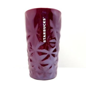 Kubek do kawy Starbucks 400 ml z przykrywką ceramiczny bordo