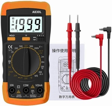 Cyfrowy multimetr miernik napięcia prądu rezystancji Aneng A830L z LCD