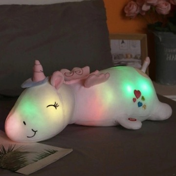 Poduszka jednorożec 60 CM z pluszową zabawką LED