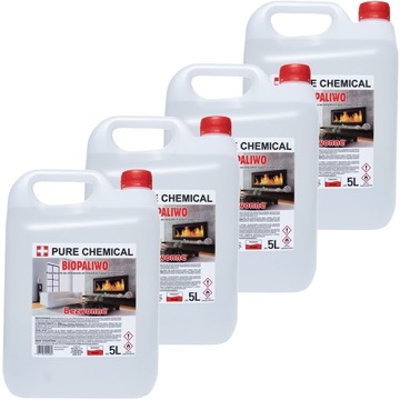 BIOPALIWO DO KOMINKA BIO PALIWO BIOETANOL BEZ SADZY DYMU ATEST 20l (4x5l)
