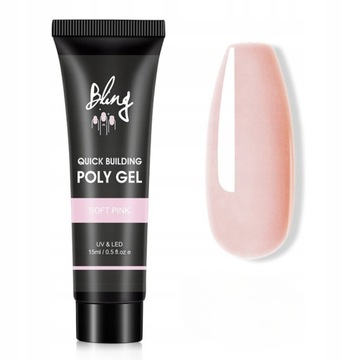 Polygel akrylożel budujący Bling 15 ml - Soft Pink
