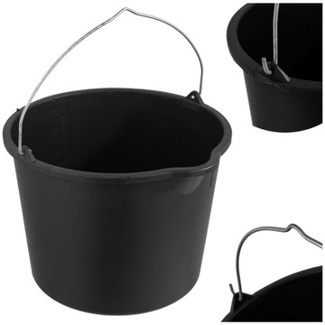 ВЕДРО БЫТОВОЕ СТРОИТЕЛЬНОЕ С ВОРОНКОЙ, ЧЕРНОЕ 20Л