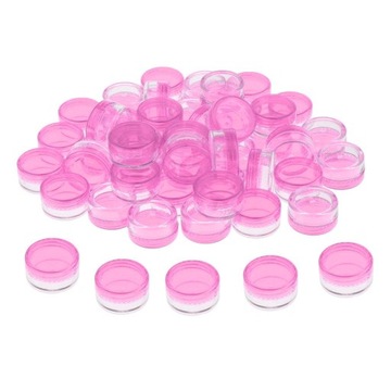 50 упаковок пластиковых баночек для румян, портативные розовые мази