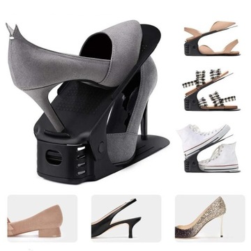 STOJAK NA BUTY OBUWIE ORGANIZER REGULOWANY UCHWYT CZARNY