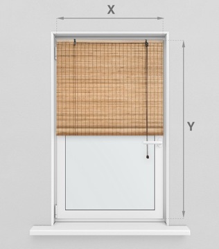 Бамбуковые жалюзи Внутреннее затворы Полудистой натуральный 150x220 см.