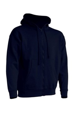 Bluza z kapturem Męska Granatowa Zamek Rozpinana Kieszeń Kangur