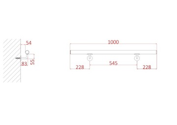 Poręcz ścienna czarna okrągła schodowa 100 cm LOFT