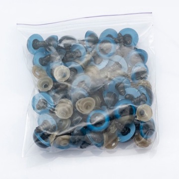 Глазки с ниткой и зажимами Пластик 16мм 20 пар