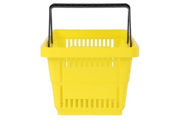 Тележка для двух оцинкованных корзин + 2 корзины для покупок желтого цвета 22л.