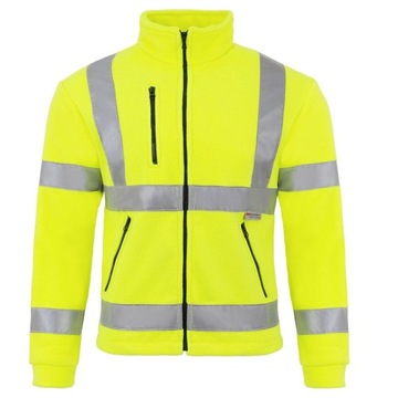 Polar FLUO Gruby Bluza ODBLASKOWA Polarowa S