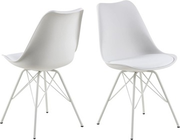 AC DESIGN KRZESŁO NOWOCZESNE BIAŁE DO SALONU KUCHNI JADALNI 2 SZTUKI