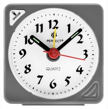 Zegar budzik Perfect odcienie szarości 5,7cm + 1x Bateria AA
