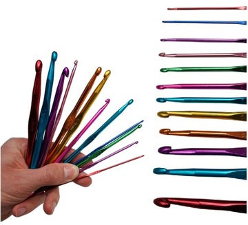 ZESTAW SZYDEŁEK SZYDEŁKA SZYDEŁKO DO SZYDEŁKOWANIA12 SZTUK OD 2 - 8MM ETUI