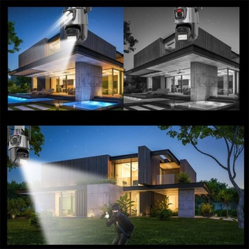 ВНЕШНЯЯ ВРАЩАЮЩАЯСЯ IP-КАМЕРА 2 В 1 GSM 3G 4G SIM 2x 3MPX ДЛЯ МОНИТОРИНГА