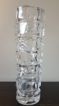 Старая тяжелая стеклянная ваза оп-арт дизайн