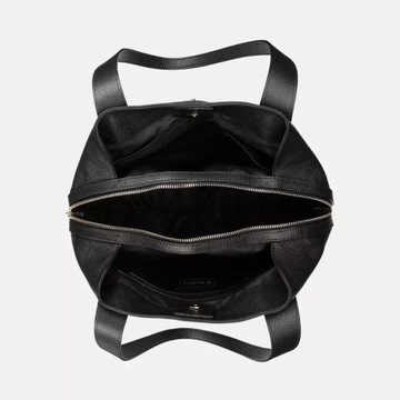 MAKEDA - Czarna klasyczna torebka skórzana na ramię marki WOJEWODZIC