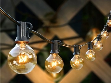 GIRLANDA ŚWIETLNA 50 ZEWNĘTRZNA DUŻA GRATISY OKNO Lampki Ogrodowe Balkon