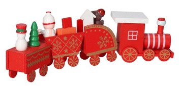 ДЕРЕВЯННЫЙ РОЖДЕСТВЕНСКИЙ ЛОКОМОТИВ С ВАГОНАМИ