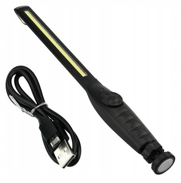 LAMPA WARSZTATOWA KANAŁOWA LATARKA LED COB MOCNA HAK MAGNES 360 AKU AG121H