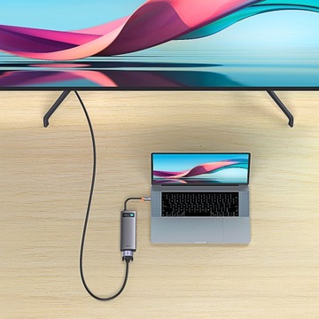 Baseus Hub USB-C 3.1, 3 порта USB 5 Гбит/с, USB-C, VGA, HDMI, кард-ридер