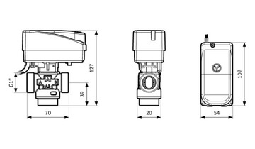 3-ХОДОВОЙ ЗОНАЛЬНЫЙ КЛАПАН 1 ДЮЙМ AZV 643 AFRISO DN20