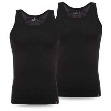 PODKOSZULEK MĘSKI NA RAMIĄCZKACH MORAJ BOKSERKA TANK TOP 2SZT CZARNY L